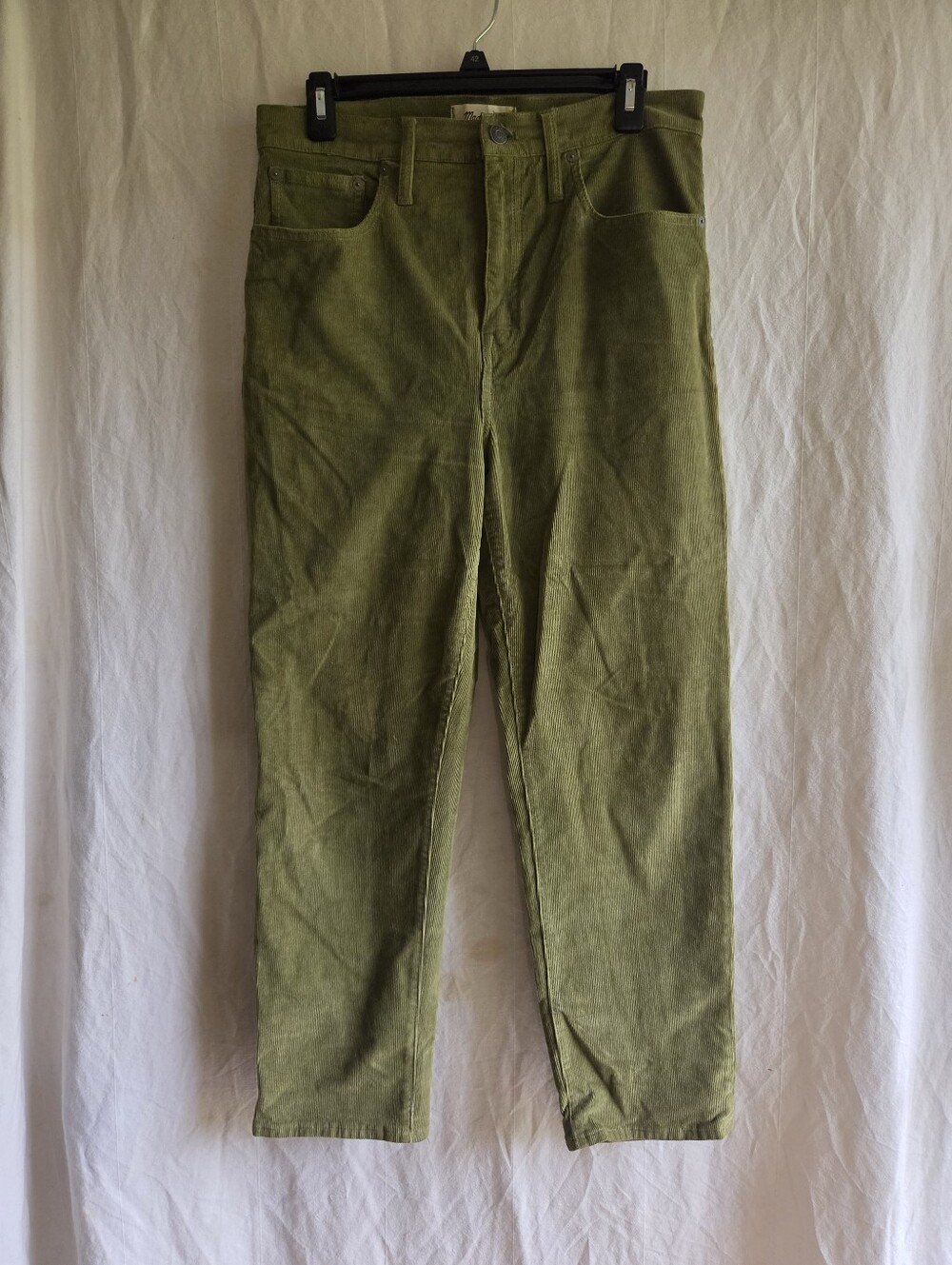 Madewell Corduroy Pants Womens 29 Classic Straight Mossy Green Fall Granola